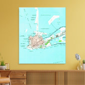 kaart van Key West Florida (1962) Canvas Afdruk (Insitu (Woonkamer))
