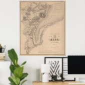 kaart van Kiel Duitsland (1853) Poster (Thuiskantoor)