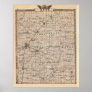 Kaart van Knox County Poster