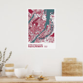 Kaart van Kopenhagen Poster (Keuken)