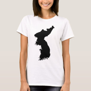 Kaart van Korea T-shirt