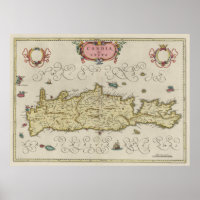  kaart van Kreta Griekenland (1665)