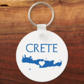 Kaart van Kreta met Hart Blauw en Wit Sleutelhanger (Achterkant)