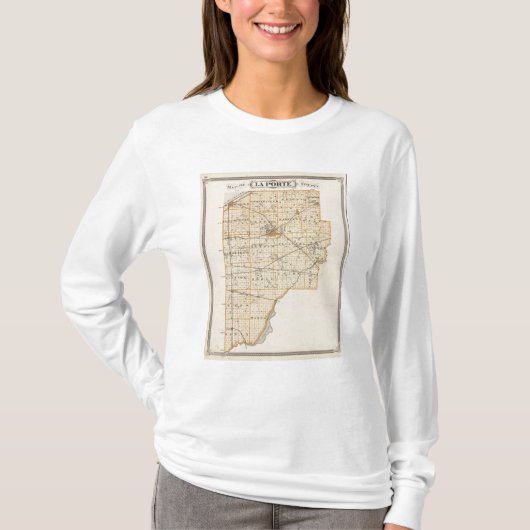 Kaart van La Porte County T-shirt (Voorkant)