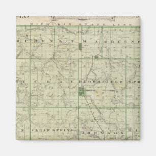 Kaart van Lagrange County met La Grange, Lima Magneet