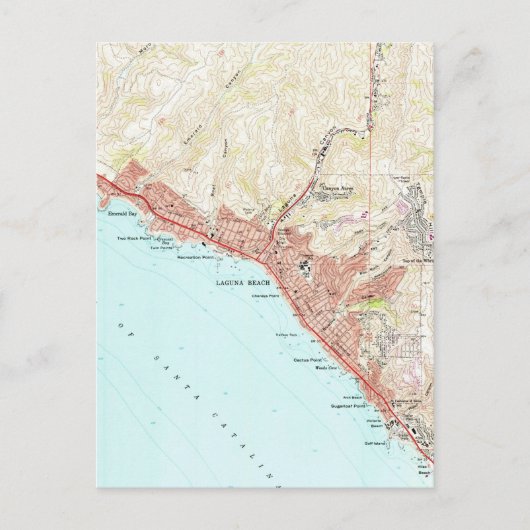  kaart van Laguna Beach California (1965) (Voorkant)