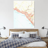  kaart van Laguna Beach California (1965) Canvas Afdruk (Insitu (Slaapkamer))