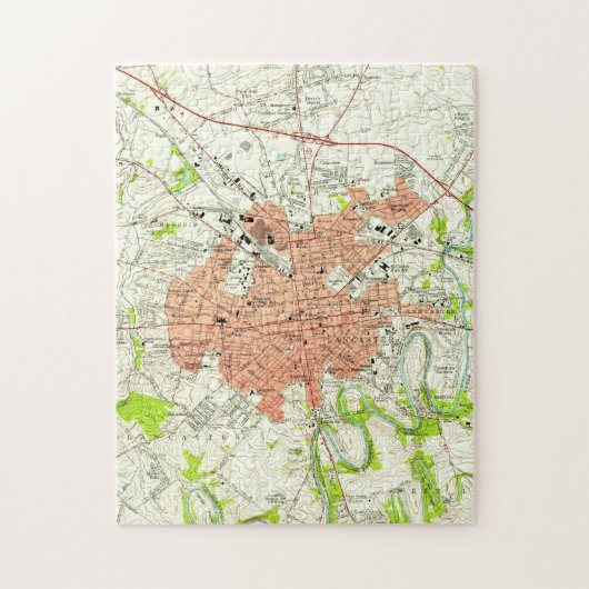  kaart van Lancaster Pennsylvania (1956) Legpuzzel (Verticaal)