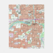 kaart van Lansing Michigan (1965) Fleece Deken (Voorkant)