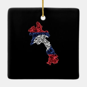 Kaart van Laos, kaart met veelhoekige maaswijdte Keramisch Ornament