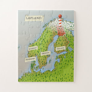 Kaart van Lapland Legpuzzel
