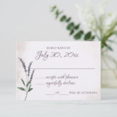 Kaart van Lavender Wedding Response (Staand voorkant)