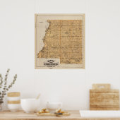 Kaart van Le Sueur County, Minnesota Poster (Keuken)