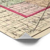 Kaart van Lenawee County, Michigan Poster (Hoek)