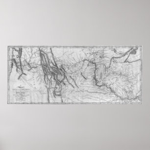 Kaart van Lewis and Clark's Track[1814] Poster