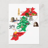 Kaart van Libanon, belangrijke steden: Libanees (Voorkant)