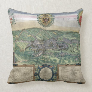 Kaart van Liege, van "Civitates Orbis Terrarum" do Kussen