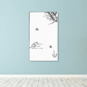 Kaart van Lilliput en Blefuscu Canvas Afdruk (Insitu (Houten vloer))