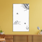 Kaart van Lilliput en Blefuscu Canvas Afdruk (Insitu (Woonkamer))