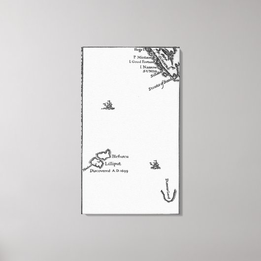 Kaart van Lilliput en Blefuscu Canvas Afdruk (Voorkant)