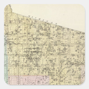 Kaart van Lincoln County Vierkante Sticker