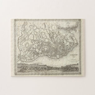  kaart van Lissabon Portugal (1844) Legpuzzel