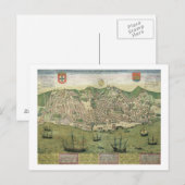 Kaart van Lissabon, van "Civitates Orbis Terrarum" (Voorkant / Achterkant)