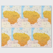 Kaart van Litouwen Cadeaupapier (Vlak)