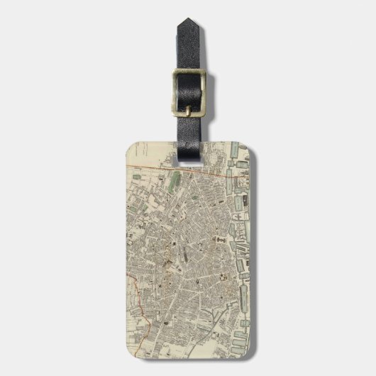  kaart van Liverpool England (1836) Bagagelabel (Voorkant verticaal)