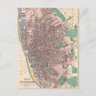  kaart van Liverpool England (1890)