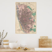  kaart van Liverpool England (1890) Poster (Keuken)