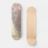  kaart van Liverpool England (1890) Skateboard (Voorkant)