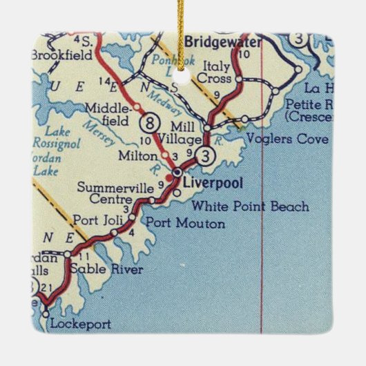  kaart van Liverpool NS Keramisch Ornament (Achterkant)