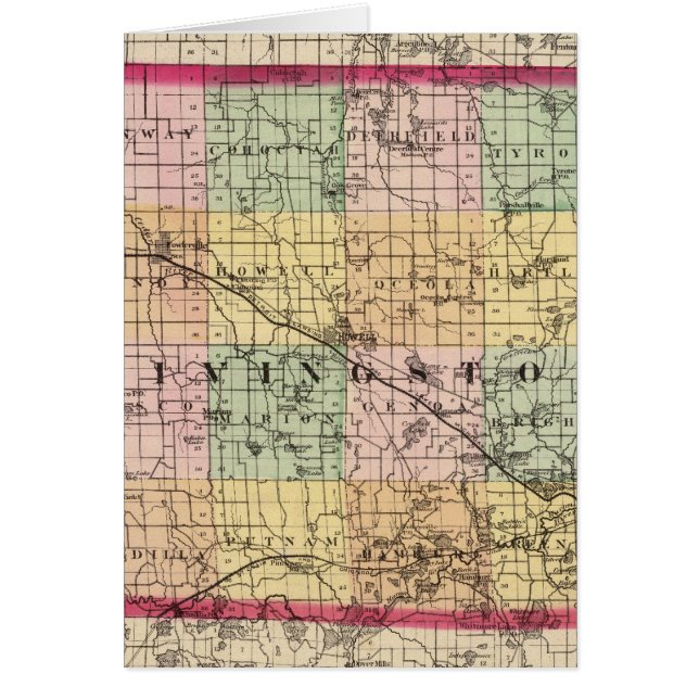 Kaart van Livingston County, Michigan (Voorkant)