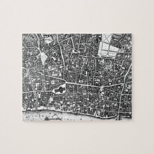 kaart van Londen (1677) Legpuzzel (Horizontaal)