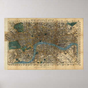 kaart van Londen (1860) Poster