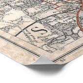  kaart van Londen (1900) 2 Poster (Hoek)