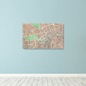 kaart van Londen (1923) Canvas Afdruk (Insitu (Houten vloer))