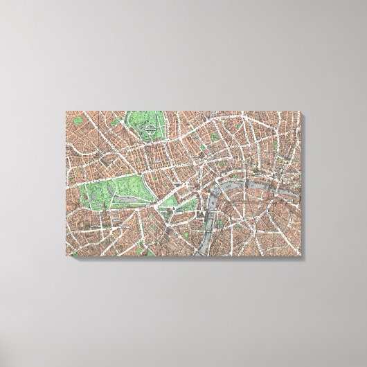 kaart van Londen (1923) Canvas Afdruk (Voorkant)
