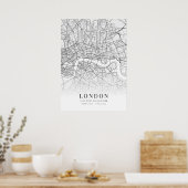 Kaart van Londen City Poster (Keuken)