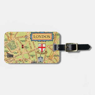 Kaart van Londen Engeland Bagagelabel