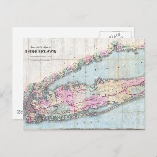 kaart van Long Island (1880) (Voorkant / Achterkant)