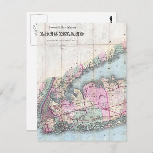  kaart van Long Island (1880) (Voorkant / Achterkant)