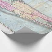 kaart van Long Island (1880) Cadeaupapier (Hoek)