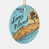  kaart van Long Island Keramisch Ornament (Rechts)