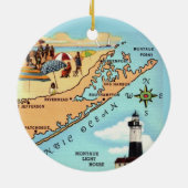  kaart van Long Island Keramisch Ornament (Achterkant)