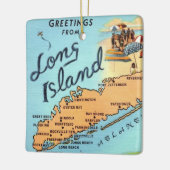 kaart van Long Island Keramisch Ornament (Links)
