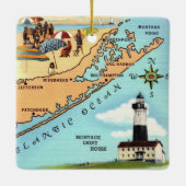  kaart van Long Island Keramisch Ornament (Achterkant)