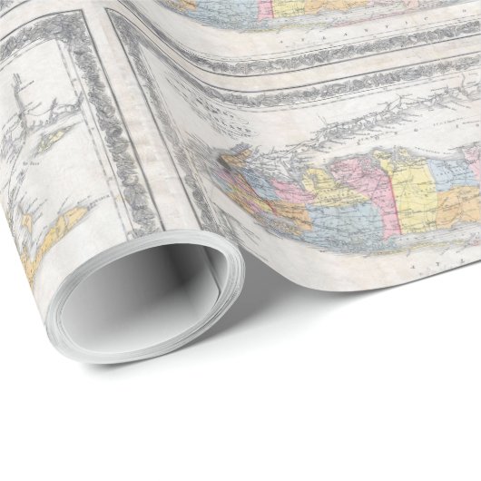 kaart van Long Island New York (1857) Cadeaupapier (Rol Hoek)