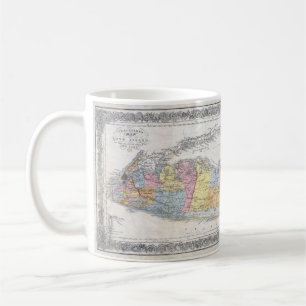  kaart van Long Island New York Koffiemok